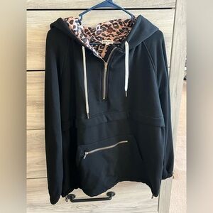 Main Strip Pink and Black Leopard Print Jacket